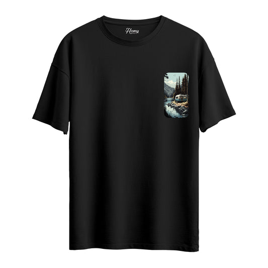 Travel Trailer River - Oversize T-Shirt